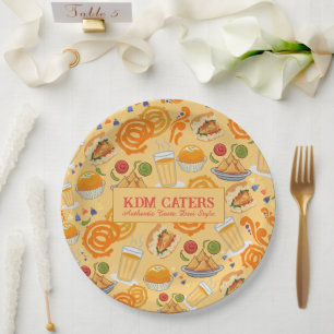 Assiettes En Carton Indian Street Food Motif Colorful Festive Chai