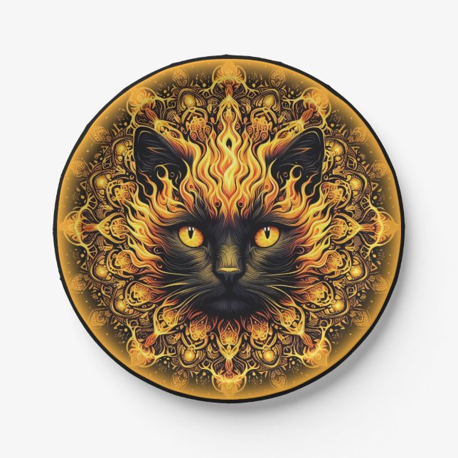 Assiettes En Carton Inferno Kitty Mandala (Devant)
