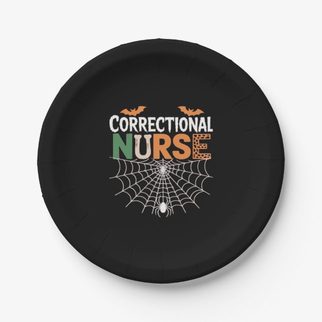 Assiettes En Carton Infirmière correctionnelle Halloween Citrouille cl (Devant)