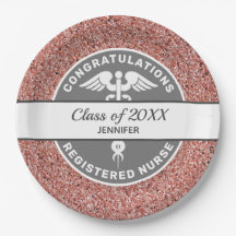 Infirmière RN Graduation Rose Gold Parties scintil