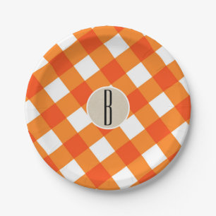Assiettes En Carton Initiale rustique de monogramme de Papier