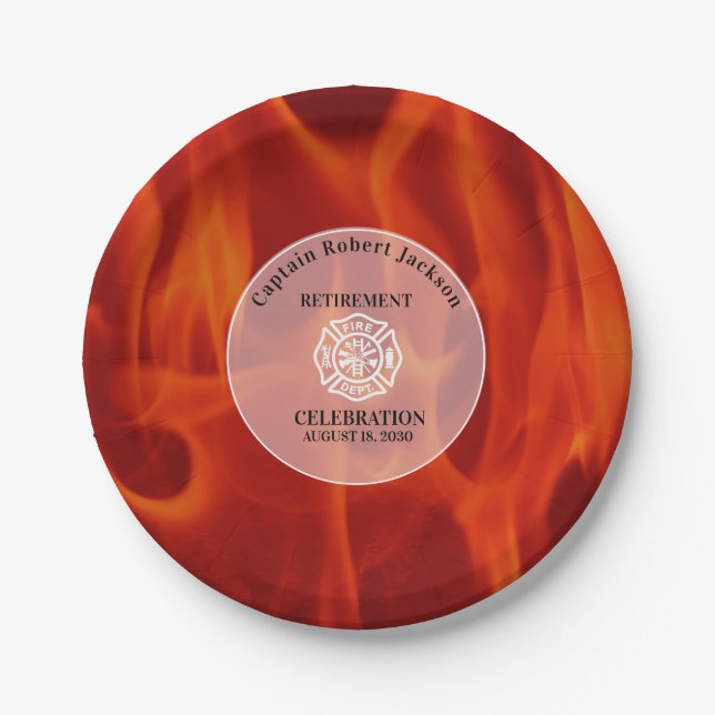 Assiettes En Carton Insigne incendie pompier (Devant)