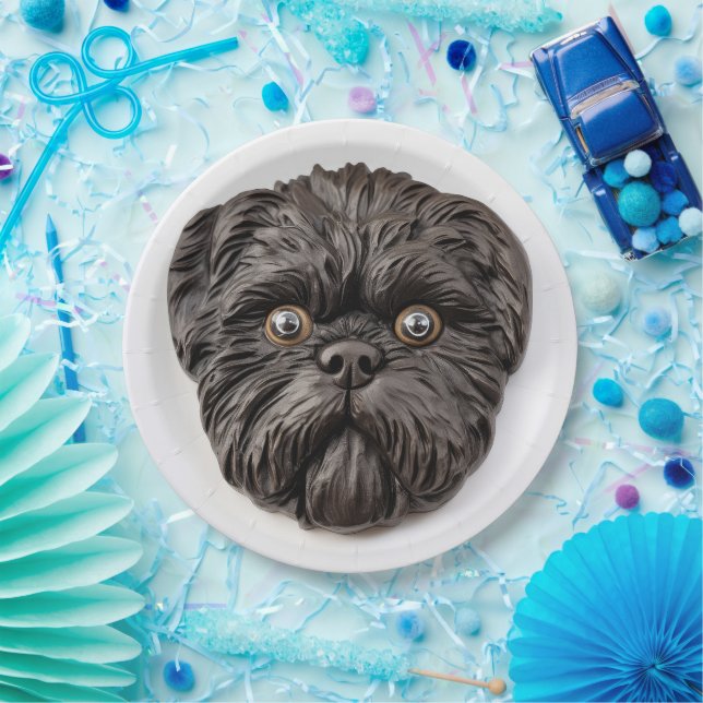 Assiettes En Carton Inspiré 3D d'Affenpinscher (Fête)