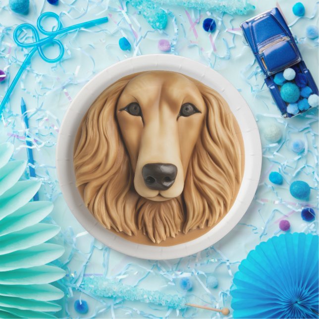 Assiettes En Carton Inspiré de la 3D de Hound afghane (Fête)