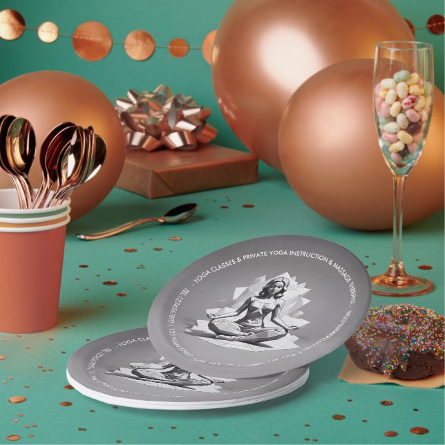 Assiettes En Carton Instructeur de méditation Yoga Reiki Master Lotus  (Multi)