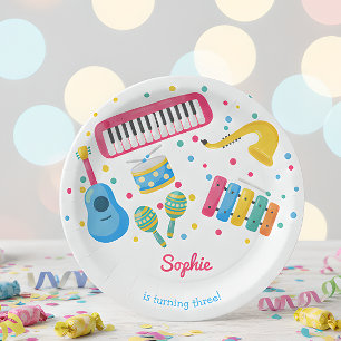 Assiettes En Carton Instruments de musique anniversaire de enfant