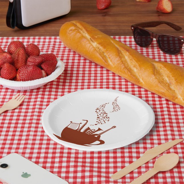 Assiettes En Carton Instruments De Musique Et Plaques De Papier Notes (Créateur téléchargé)