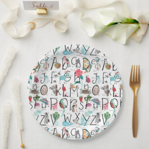 Assiettes En Carton Invitation à la Baby Shower Baby Alphabet ABC