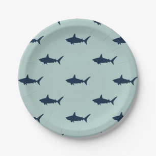 Assiettes En Carton Invitation à une fête d'anniversaire requin