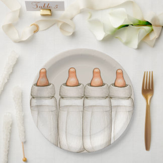Assiettes En Carton Invitation Baby shower d'artisanat - Déjeuner de b