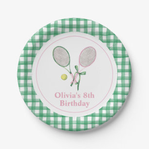 Assiettes En Carton Invitation d'anniversaire à carreaux preppy de ten