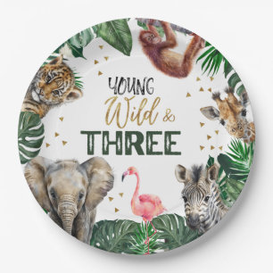 Assiettes En Carton Invitation d'anniversaire Wild & Three Safari