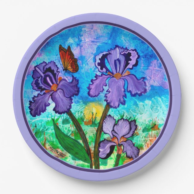 Assiettes En Carton Iris aux plaques à papier de lever de soleil (Devant)