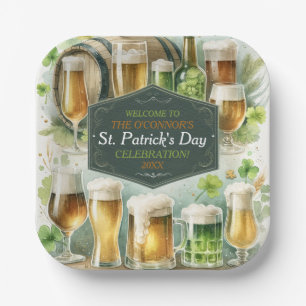 Assiettes En Carton Irish Brews & Cheers St. Patrick’s Day Party