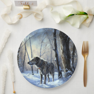 Assiettes En Carton Irish Wolfhop Laisser neiger Noël