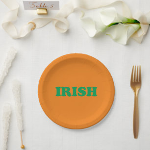 Assiettes En Carton Irlandais vert orange moderne Saint Patrick