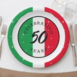 Assiettes En Carton Italie Drapeau italien Italie Anniversaire