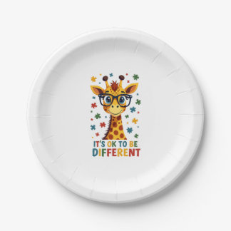 Assiettes En Carton It's Ok To Be Different Giraffe Autism Awareness B