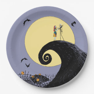 Assiettes En Carton Jack et Sally   Silhouette de lune