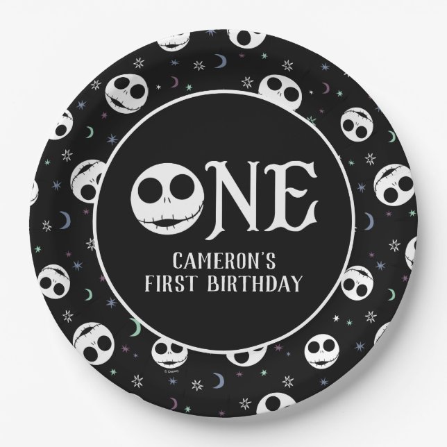 Assiettes En Carton Jack Skellington Premier anniversaire - UN (Devant)