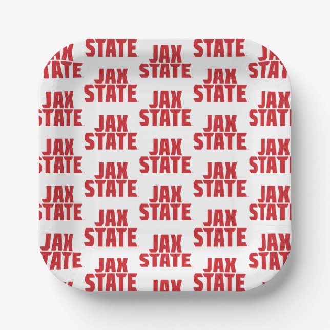 Assiettes En Carton Jacksonville State University JAX STATE Bold Red (Recto)