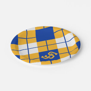 Assiettes En Carton Jacquard de Spartans d'état de San Jose