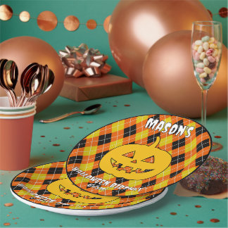Assiettes En Carton Jacquard Halloween Jack-o'-lantern