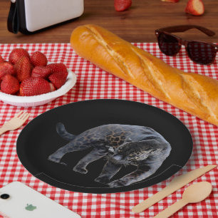 Assiettes En Carton Jaguar Diablo grandes plaques de papier noir
