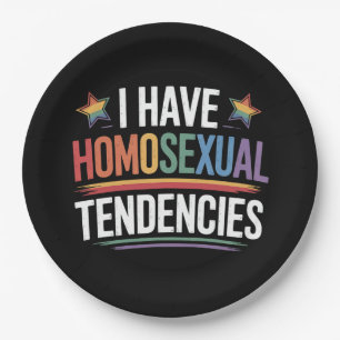 Assiettes En Carton J'ai des tendances homosexuelles Fierté LGBTQ Arc-