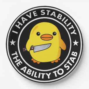 Assiettes En Carton J'Ai La Stabilité De Stab Funny