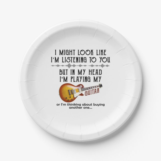 Assiettes En Carton J'Ai L'Air De Vous Écouter, Mais Dans Ma Tête (Devant)