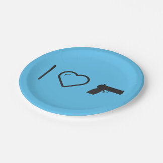 Assiettes En Carton J'aime des armes à feu de main