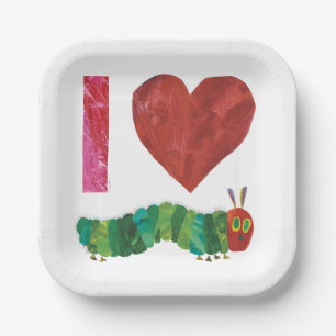 Assiettes En Carton J'Aime La Caterpillar Très Affamée