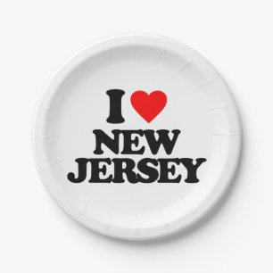 ASSIETTES EN CARTON J'AIME LE NEW JERSEY