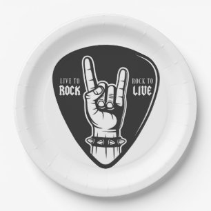 Assiettes En Carton J'aime le rock