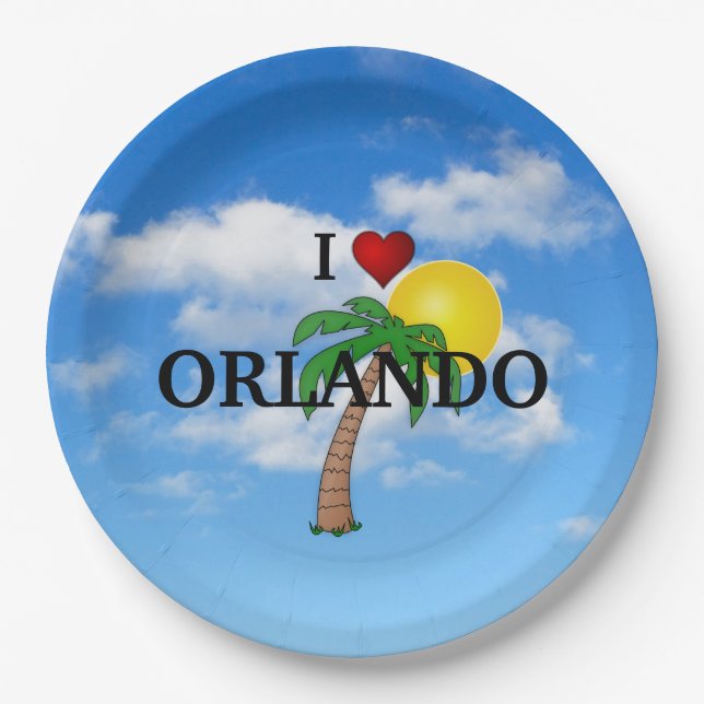 Assiettes En Carton J'aime Orlando (Devant)
