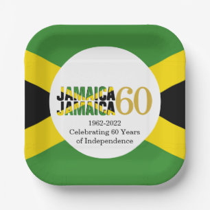 Assiettes En Carton JAMAICA 60e anniversaire de l'indépendance
