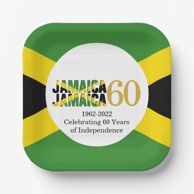 Assiettes En Carton JAMAICA 60e anniversaire de l'indépendance (Recto)