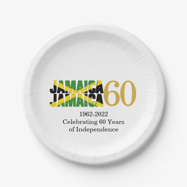 Assiettes En Carton JAMAICA 60e anniversaire de l'indépendance (Devant)