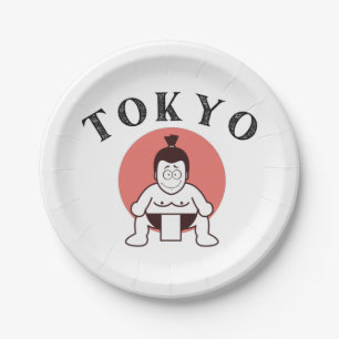 Assiettes En Carton Japon Sumo Tokyo - Fils du soleil