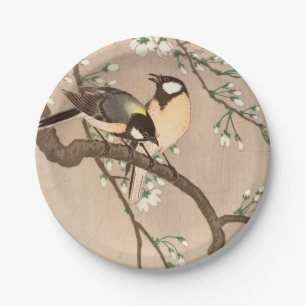 Assiettes En Carton Japonais Asiatique Koson Bird Chickadee Songbird
