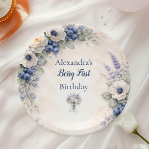 Assiettes En Carton Jardin de conte de fées Berry pour 1er anniversair