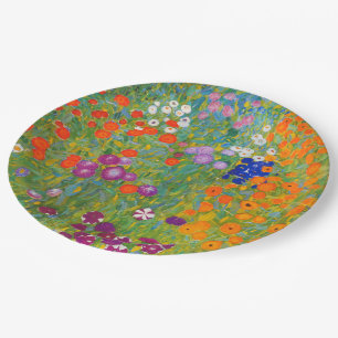 Assiettes En Carton Jardin des fleurs de Gustav Klimt