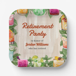 Assiettes En Carton Jardin d'été de retraite pour hommes Cocktail Part