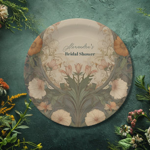 Assiettes En Carton Jardin enchanté Fête des mariées Art nouveau