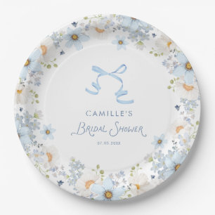 Assiettes En Carton Jardin Fleurs Bleues Shower de Mariée