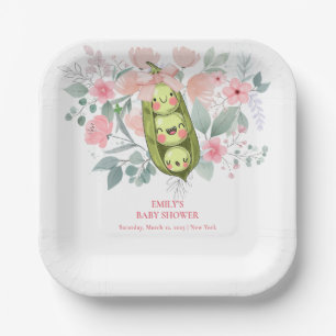 Assiettes En Carton Jardin Floral Rose Pois Sucré Dans Cosse Baby Show