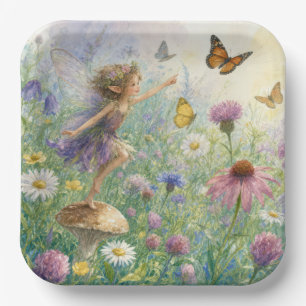 Assiettes En Carton Jardin lutin avec papillons
