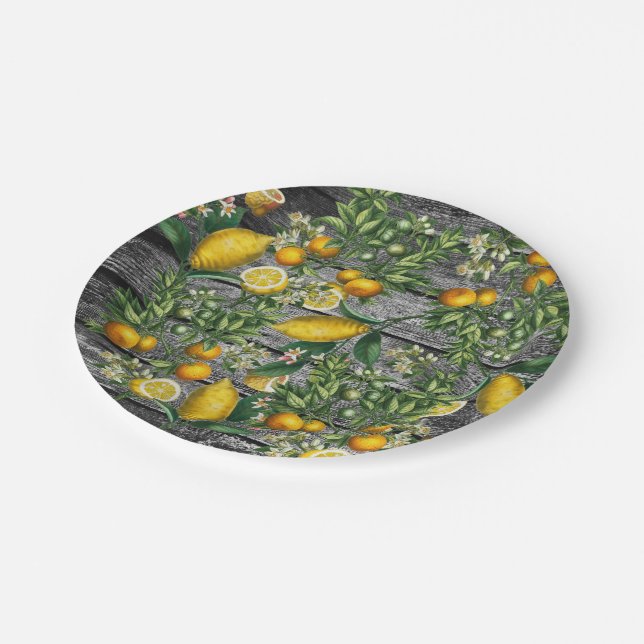 Assiettes En Carton Jardin rustique d'agrumes (Angle)
