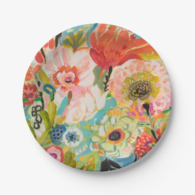 Assiettes En Carton Jardin secret III floral (Devant)